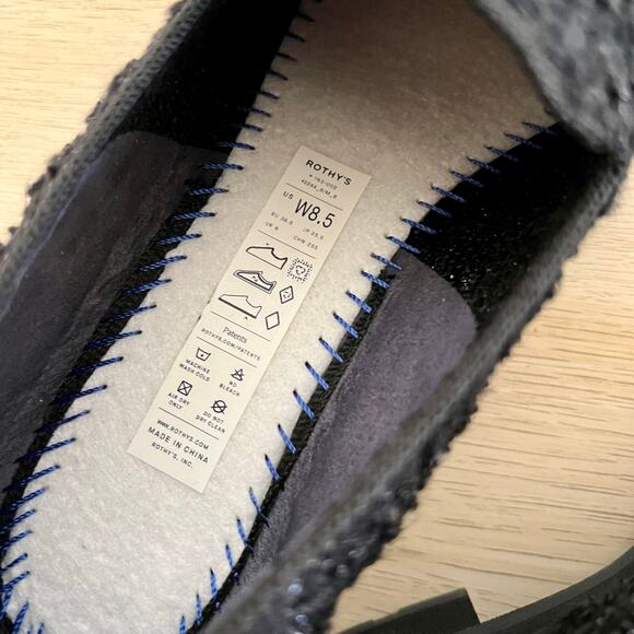 Rothy’s The Lug Loafer Black Bouclé Knit Slip-On Shoes Women’s 8.5 - Picture 9 of 11